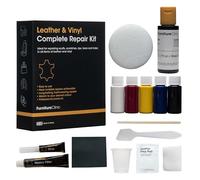 Furniture Clinic Kit Completo di Riparazione della Pelle 12 Opzioni di Colore per Divani Sedili Auto Adatto a Tutte Le tonalità di Pelle Rattoppa Riempie e Ritocca Graffi Strappi (Marrone Scuro)