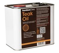 Furniture Clinic Olio per Teak - Olio per Legno da Esterni, Protegge mobili da Giardino - Ripristina Il Legno e previene l'essiccazione- Asciugatura Rapida - Finitura Opaca Naturale - 2,5 L