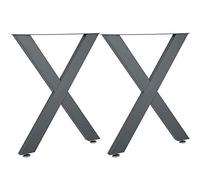 Furniture Legs 2 pezzi Metal Table Legs, X Shape DIY Solid Steel Table Legs Desk Legs with Pads Floor Protection Thickness 0,8 "Width 3" 28 "x 24"/52 (Defult Default)