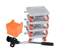 Furniture mover, Set di 6/8 utensili professionali for il trasporto di mobili, for oggetti pesanti, con rullo e barra di trasporto, for spostare 4 cursori ，rotatable(Coffee)