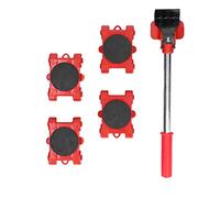 Furniture Moving Lifter Heavy Duty Adjustable Height Multifunctional Handling Tool Base for Moving Heavy Objects Red A3 Iron ABS Plastic 5Pcs