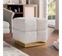 Furniture of America Renzo - Pouf moderno imbottito da 45,7 cm, con scomparto portaoggetti e trapuntatura a biscotti, sgabello da toeletta, piccolo poggiapiedi per camera da letto, soggiorno, ingresso