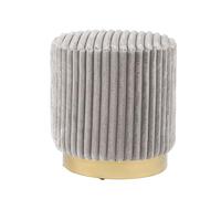 Furniture of America Vail - Pouf moderno imbottito da 43,2 cm, con trapuntatura a canali e base in acciaio inossidabile dorato, sgabello da toeletta, piccolo sgabello per camera da letto, soggiorno