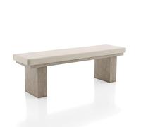 Furniture of America Westely - Panca imbottita in legno massello, 150 cm, con base e zoccolo in filo spazzolato a zig zag, seduta fino a 3 posti per sala da pranzo, cucina di casa, colore naturale