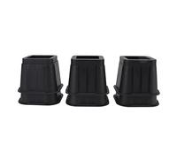 Furniture Risers 6pcs | 4 Inch Heavy Duty Rubber Pads for Sofa/Bed/Chair | Grip Enhanced & Space Saving Home Organizers | Black Square Lift Blocks