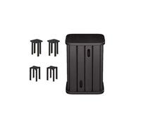 Furniture Stacking Stools, Sofa Side Table for Living Room, Multifunctional Nesting Stools Wooden Dining Chair Set of 4, Portable Office And Classroom (Black1 Without Wheels)