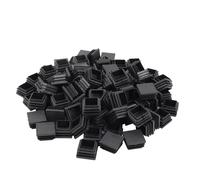 Furniture Table Plastic Square Leg Tube Pipe Insert End Cap Black 32mm x 32mm