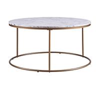 Furniture Tavolino da caffè Rotondo Tavolo Basso Salotto Faux Marmo Versanora VNF-00075