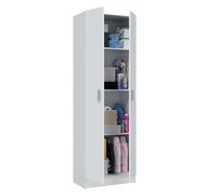 Furniturefactor Kawai A3 Armadio Multiuso, 59x37x180 H cm, Bianco, Melamina
