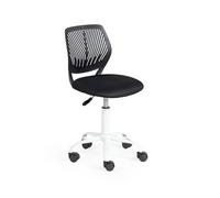 FurnitureR 1 sedia girevole per sala da pranzo e cucina, imbottita, comoda con ruote e schienale, nera, M