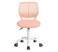 FurnitureR 1 Set Regolabile in Altezza, Girevole con Design Schienale Piccolo Foro scrivania Senza braccioli Sedia da Ufficio, Camera da Letto, Rosa Chiaro, 38.5x40x75-87CM