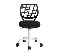 FurnitureR 1 Set Regolabile in Altezza, Girevole con Grande Design Schienale a griglia, scrivania Senza braccioli Sedia da Ufficio, Nero, 38x39x75-85CM
