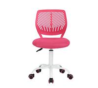 FurnitureR 1 set sedia da ufficio regolabile in altezza, sedia girevole con design schienale piccolo foro scrivania senza braccioli sedia da ufficio, ufficio camera da letto, rosa