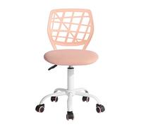 FurnitureR 1 set sedia da ufficio regolabile in altezza, sedia girevole con grande design schienale in griglia, scrivania senza braccioli, sedia da ufficio, rosa chiaro