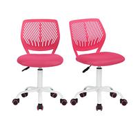 FurnitureR 2 Pezzi Home Office Chair, Ergonomic Adjustable Height Swivel Rolling. Sedia da Computer Colorata per Ufficio Domestico, Rosa, Metallo, 38.5CM x40CM x75-87CM, 2 unità