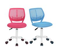 FurnitureR 2 sedie da ufficio per bambini, moderne, regolabili, senza braccio, per giovani studenti, sedia girevole da scrivania in colori vivaci