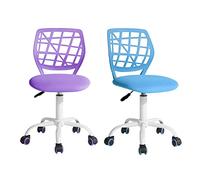 FurnitureR 2pcs Home Office Chair, Ergonomic Regolabile Height Swivel Rolling, Sedia Computer per la casa, L'Ufficio e Lo Studio, Purple, Metallo, Blu Viola, 38.5CM x40CM x75-87CM