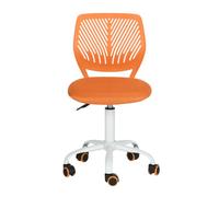 FurnitureR Adolescente, Compito senza Braccioli Regolabile in Altezza in Arancione, Elegante Sedia Studio per Casa e Ufficio, Metallo, 44 x 40 x 74-87CM