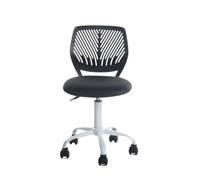 FurnitureR Adolescenti, attività Senza Braccioli Regolabile in Altezza in Nero, Elegante Sedia da Studio per Casa e Ufficio, Metallo, 44 x 40 x 74-87CM