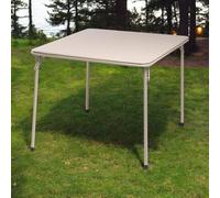 FurnitureR Cammello Square Folding Table, Minimalist Design Dining Table, Sturdy Metal Frame and Upholstered Synthetic Leather Top, Modern Living Rooms, Portable for Casual Dining Or Workspace Use-86