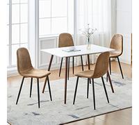 FurnitureR Chair, Suede Metallo, Marrone, 40 x 38.5 x 85 cm