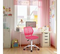 FurnitureR Colori, Seduta per Computer Moderna e Regolabile, Senza bracciolo Girevole, Sedia da Ufficio per Giovani, Sala Studio, Rosa, Metallo, 38.5CM x40CM x75-87CM