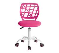 FurnitureR Colourful Home Office Chair, Ergonomic Adjustable Height Swivel Computer Rolling Executive Chair for Task Office Study, Pink