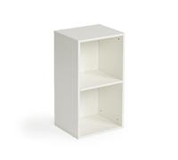 FurnitureR Comodino per bambini, bianco a 2 livelli, piccolo ripiano aperto, mobile per la cameretta dei bambini, stile moderno minimalista, 29 x 24 x 54 cm
