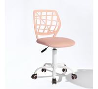 FurnitureR Compact Gaming Chair, Hollow PP Backrest, Adjustable Height, Ergonomic Swivel Sponge Seat, 5-Wheel Iron Base, for Teens & Kids Drawing, Gaming, Classroom, Pink, 38,5 x 40 x 87 cm