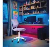 FurnitureR Compact Kids Gaming Chair, Hollow PP Backrest, Adjustable Height, Ergonomic Swivel Sponge, 5-Wheel Iron Base, for Teen & Children Drawing, Gaming, Classroom, Morandi Purple, 38,5 x 40 x 87