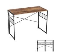 FurnitureR Folding Computer Table, Foldable Desk, Iron Mesh with 8 S-Hooks, MDF & Metal Frame, Portable Desk for Home Office, Writing Workstation for Living Room, Bedroom, Dormitory, 100 x 50 x 72 cm