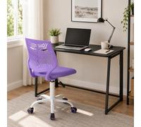 FurnitureR Home Office Sedia Ergonomico Regolabile Alza Rolling Computer Executive Sedia per Home Office Studio, Viola F