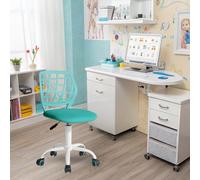 FurnitureR Poltrona dentale girevole a 360°, sgabello colorato per assistente dentale, altezza regolabile, ergonomia, per studi dentistici, sala massaggi, clinica, 38,5 x 40 x 87 cm, turchese