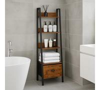 FurnitureR Portacoperta autonomo a 5 livelli, scaffale portaoggetti per accessori, asciugamani e prodotti per il bagno, cassetti in tessuto non tessuto, 42 x 29 x 141 cm
