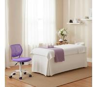 FurnitureR Pratica sgabello regolabile in altezza girevole a 360 gradi tessuto seduta PP schienale 130kg SGS rulli massaggio massaggio