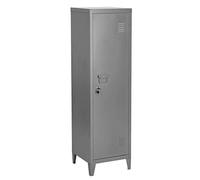 FurnitureR Raccoglitore stile industriale armadio portaoggetti con chiave, armadio chiudibile, mobili da ufficio, 38,2 x 38,2 x 137,3 cm, grigio