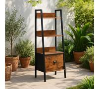 FurnitureR Ripiani per salotti da giardino, supporto per piante da interno a 4 livelli, porta pianta scala, portaoggetti con cassetti in tessuto non tessuto, per soggiorno, balcone, patio, cortile, 42