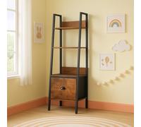FurnitureR Scaffale per camerette dei bambini, scaffale a 4 livelli con cassetti in tessuto non tessuto per libri e giocattoli, espositore e organizzatore di libri, per camera da letto, angolo lettura