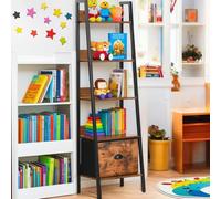 FurnitureR Scaffale per camerette dei bambini, scaffale a 5 livelli con cassetti in tessuto non tessuto per libri e giocattoli, espositore e organizzatore di libri, per camera da letto, angolo lettura