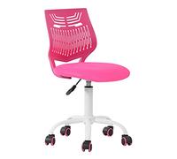 FurnitureR Sedia da casa ufficio ergonomica regolabile Rolling Computer Executive Sedia per casa, ufficio, studio, rosa F