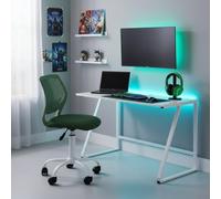 FurnitureR Sedia da Gaming Compatta, Schienale Hollow in PP, Altezza Regolabile, Seduta Ergonomica Girevole in Schiuma Base in Ferro a 5 Ruote per Lettura, Disegno, Gaming, Candy Verde