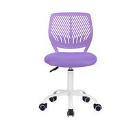 FurnitureR Sedia da gioco per bambini, sedia da ufficio, sedia da gamer, sedia da scrivania, design ergonomico moderno, senza braccio, altezza della seduta, ruote in gomma, colore viola, M