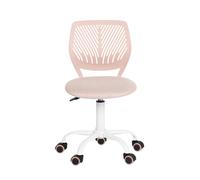 FurnitureR Sedia da gioco per bambini, sedia da ufficio, sedia da giocatore, sedia da scrivania, design ergonomico moderno, senza braccio, altezza della seduta, ruote in gomma, colore rosa Morandi