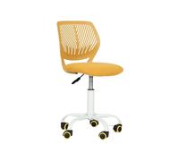 FurnitureR Sedia da scrivania colorata, design moderno regolabile, sedia per computer, sedia girevole senza braccio, cameretta dei bambini, casa ufficio task chair, giallo