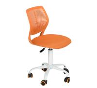 FurnitureR Sedia da scrivania colorata, design moderno regolabile, sedia per computer, sedia girevole senza braccio, cameretta dei bambini, casa ufficio task chair, arancione