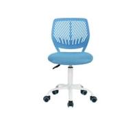 FurnitureR Sedia da scrivania girevole senza braccioli, sedia da ufficio regolabile in altezza, per casa, ufficio, camera da letto, studio, blu