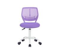 FurnitureR Sedia da scrivania girevole senza braccioli, sedia da ufficio regolabile in altezza, per casa, ufficio, camera da letto, studio, viola