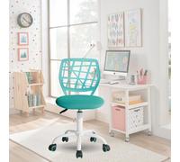 FurnitureR Sedia da ufficio colourate, seduta ergonomica girevole in altezza regolabile per computer, ruote a 5 raggi, sedie e sgabelli da casa, sedile di lavoro, macaron turchese