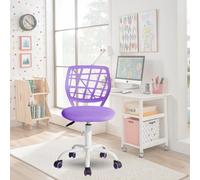 FurnitureR Sedia da ufficio colourate, seduta ergonomica girevole in altezza regolabile per computer, ruote a 5 raggi, sedie e sgabelli da casa, sedile di lavoro, macaron viola