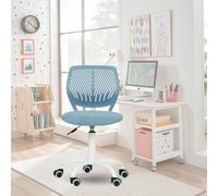 FurnitureR Sedia da ufficio colourate, seduta ergonomica girevole in altezza regolabile per computer, ruote a 5 raggi, sedie e sgabelli per la casa, sedile di lavoro, Morandi Blu